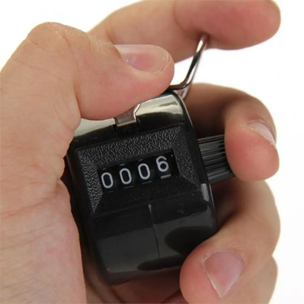 US 4 Digit Mechanical Hand Tally Number Counter Clicker Counting Manual Tools