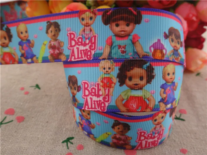 

2014 new arrival 1'' (25mm) baby alive printed grosgrain ribbons character ribbon hair accessories wholesale 50 yards A2821