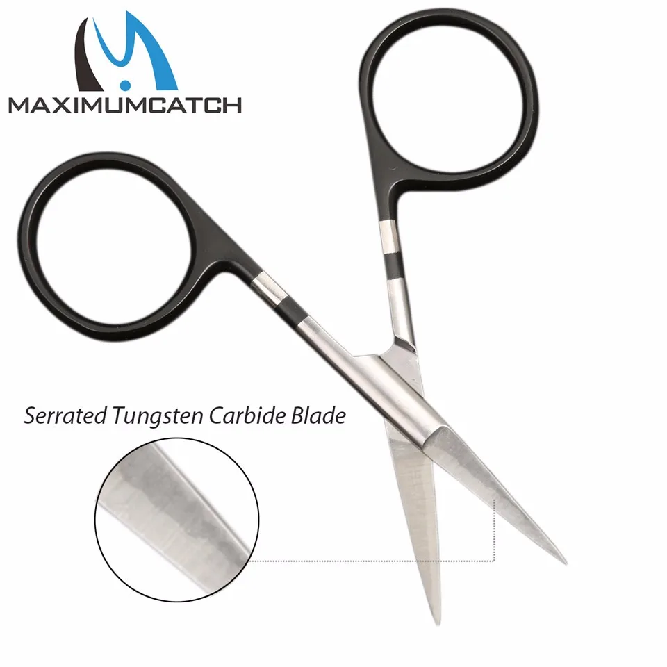 Maximumcatch Вольфрам/карбидные лезвия из нержавеющей стали рыболовные ножницы регулируемые зубчатые прямые ножницы для завязывания мушек