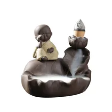 2018 New Backflow Incense Censer Creative Sandal Antique Lotus Burner Stick Holder for Office Desk Home Decor Teahouse Ornament