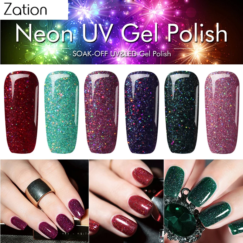 

Zation Lucky Neon Nail Gel Polish Soak Off Vernis Semi Permanent UV LED Gel Nail Polish 19 Colors Choose Hybrid Nails Art