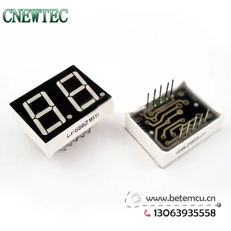 CPS05621DR(BR) общий анод 2Bit Цифровой пробки 7-сегментный 0,5" Красный светодиодный дисплей 10 шт./лот