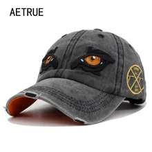 AETRUE бейсбольная кепка для мужчин и женщин, кепка s для мужчин, Кепка Snapback, хлопковая Кепка с вышивкой в виде глаз, бренд Bone Gorras, ретро мытая Кепка, Кепка