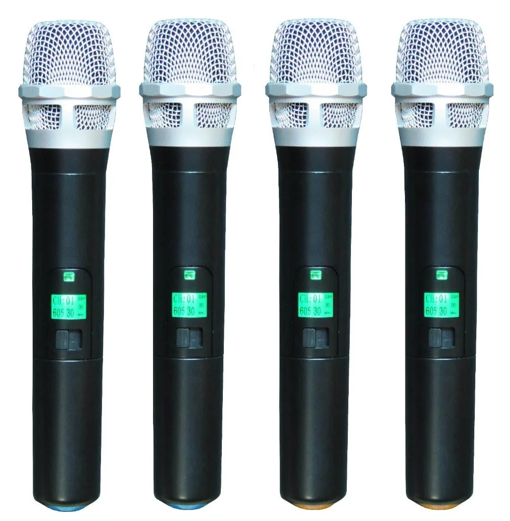 4channel wireless handhald uhf microphone system pro mic