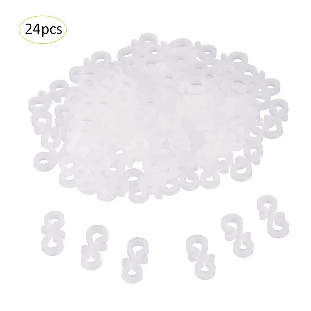 

24PCS Gutter Hang Hooks Christmas Light Clips Plastic Hook Christmas Decoration #EW