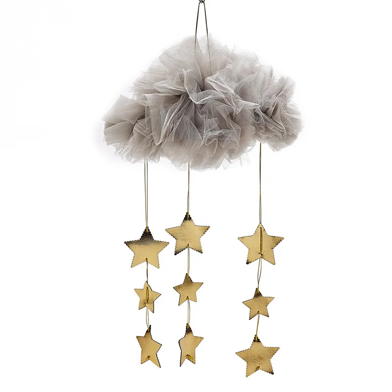 

Baby Tent Hanging Decor Photo Props INS Nordic Mesh Yarn Cloud Garland Kids Room Decorations Nursery Wall Art Ornamets 35