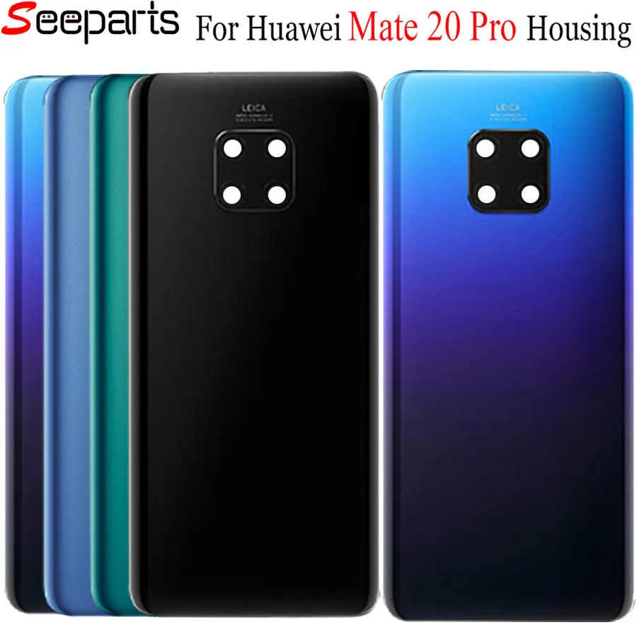 Huawei Mate 20 Battery Cover Mate20 Pro Back Glass Panel For Huawei Mate 20 Lite Rear Door Housing Case With Camera Lens Replace Huawei Mate 20 Battery Cover Mate20 Pro Back Glass Panel For Huawei Mate 20 Lite Rear Door Housing Case With Camera Lens Replace