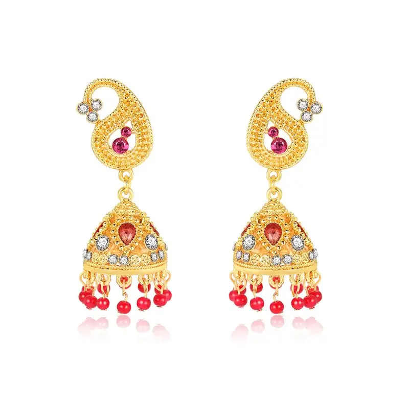 

Ethnic Women's Earrings Vintage Tassel Pendant Jewelry Gifts Rhinestone Indian Lady Dangle Drop Fashion Gold Dazzling Earrings