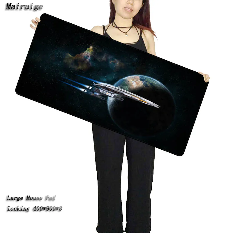 Mairuige Earth Space Office Gamer Soft Large Mouse Pad Stylish Stitched Edge Computer Mice Mat Gami