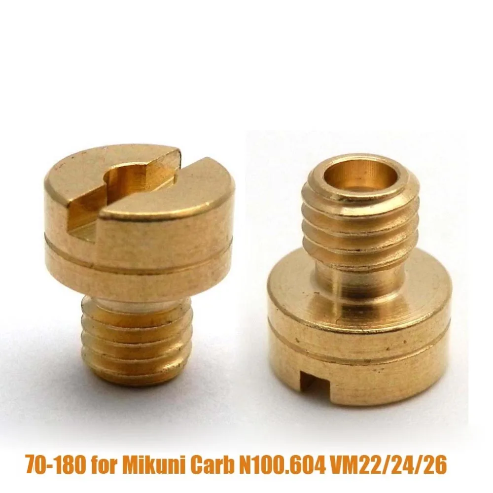 

Brass Main Jet 5mm Thread Round head Size 70 to 180 for Mikuni Carburetor VM22/24/26 Motorcycle TTR FZR Suzuki BS26/GN125/EN125