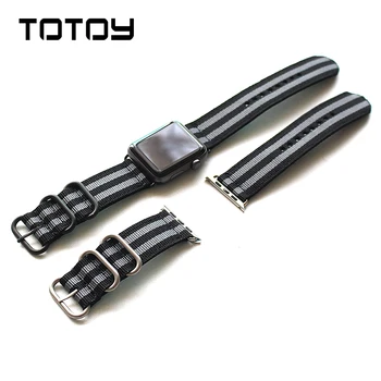 

TOTOY Black And Gray Nylon For Apple Watch Watchbands, Suitable For iwatch 38MM 42MM Nylon Strap