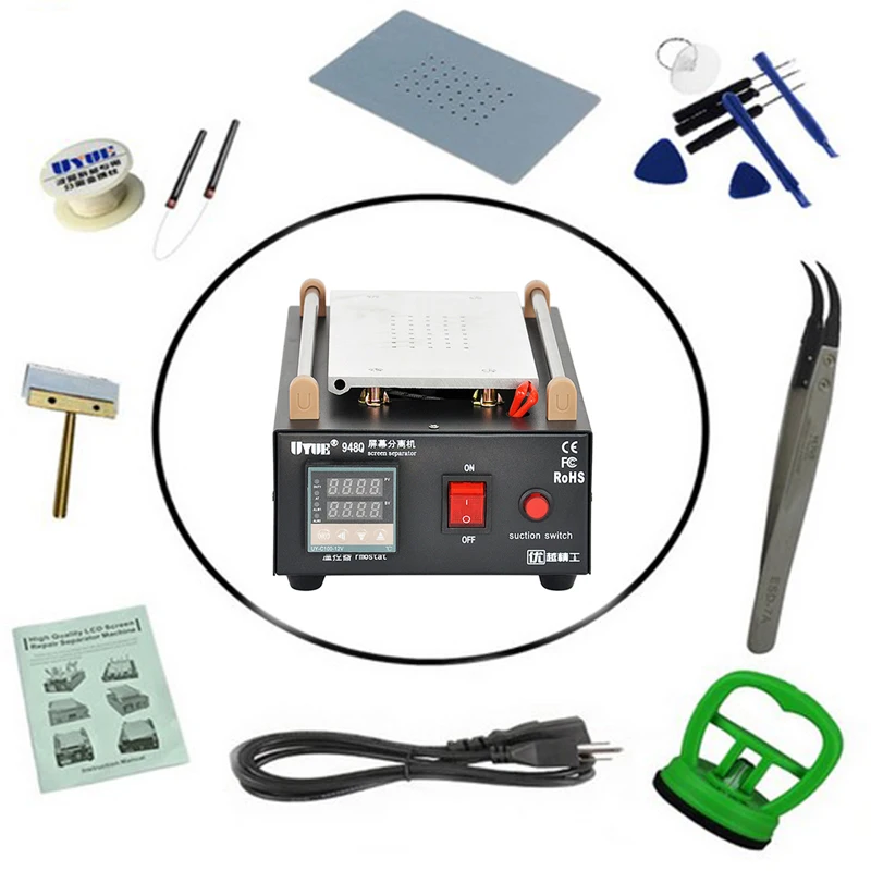 

948Q High Quality 110/220V Build-In Air Pump Vacuum LCD Screen Separator Machine Repair Machine For Phone+Gifts