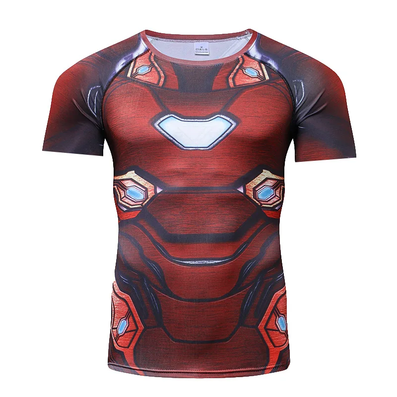 

TOPESKO The Avengers Spiderman Ironman T Shirt Funny 3d T Shirt Men Compression Tees Fitness Elastic Slim Tops Cosplay Costumes