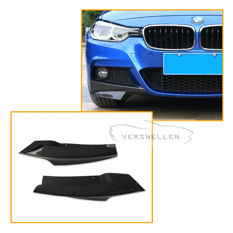 F30 углеродное волокно передний бампер для губ боковой сплиттер фартук BMW 320i 328i 330i