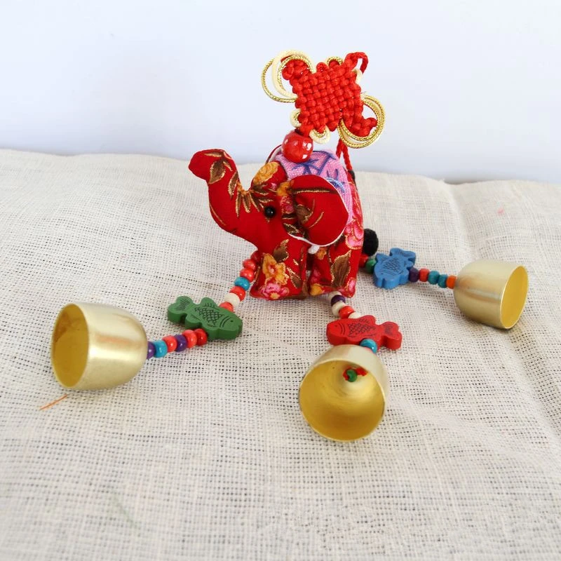 Таиланд стиль повесить украшения цветочные ткань брелок для ключей со слоном Красочные шерстяные шары дерево бисером кулон миноритарные ювелирные изделия