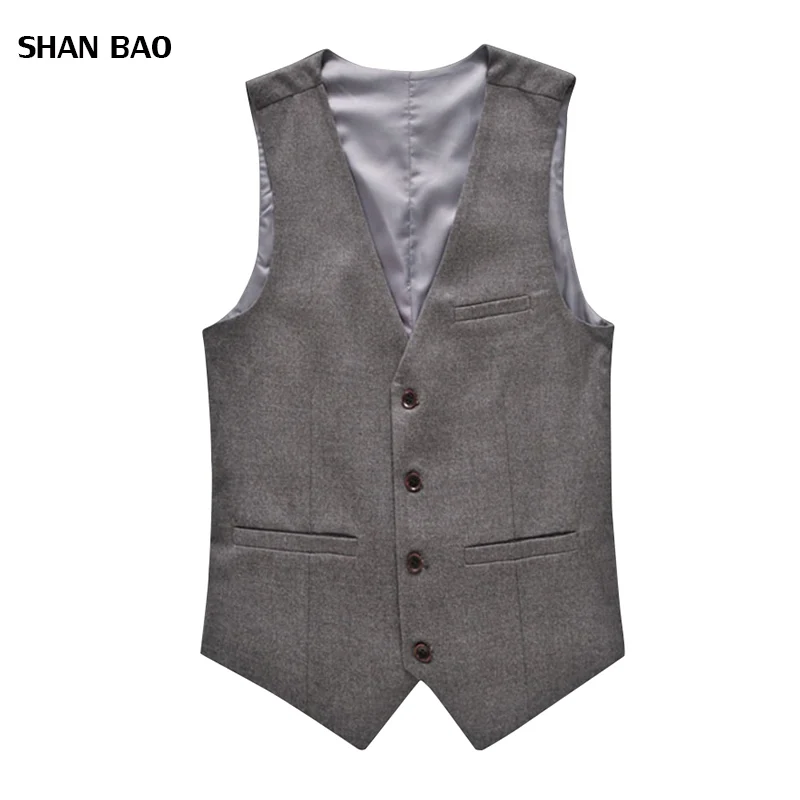 Hot Sale Mens Vests New Fashion Mens Business Casual Slim Solid Single Breasted Suit Vest High