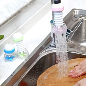 

360 Degree Adjustable Flexible Kitchen Faucet Tap Extender Water-Saving Splash-Proof Water Filter Kitchen Faucet Tap Extender