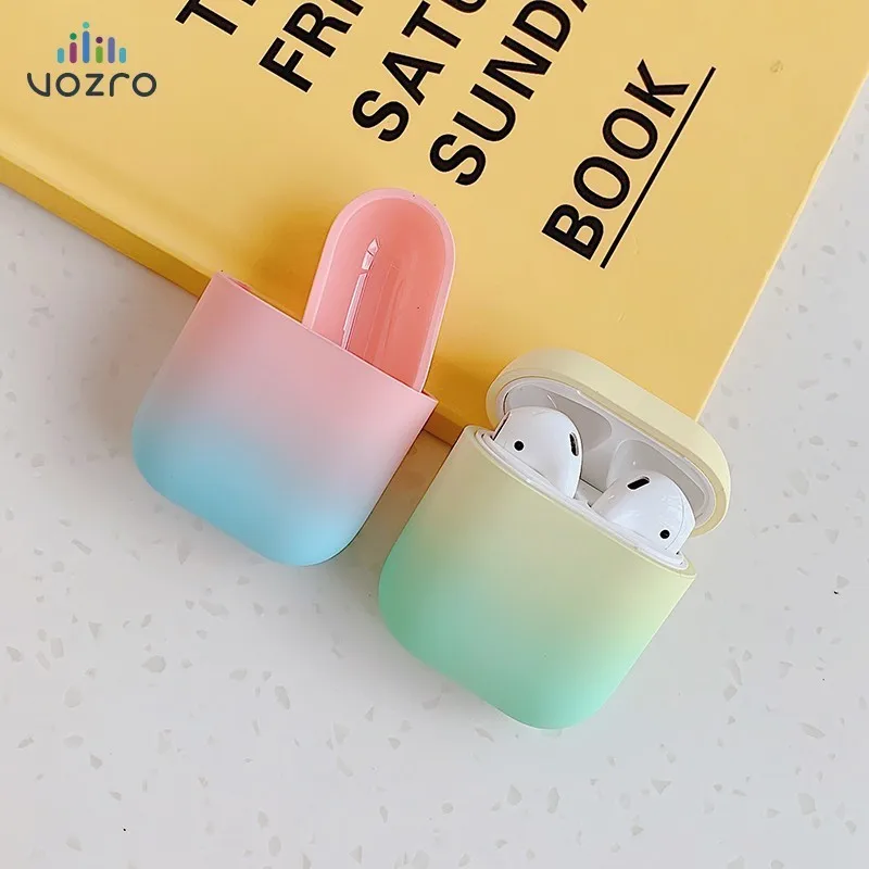 

VOZRO Rainbow color Bluetooth Earphone Case For Apple AirPods Silicone Headphones Cases For Airpods 2 Protective Cover