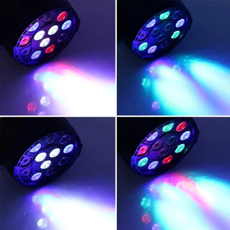 Светодиодные светодио дный сценические огни 12 LED PAR-прожектор RGB DMX сценическое освещение 8 dmсветодио дный X LED плоские для DJ дискотевечерние