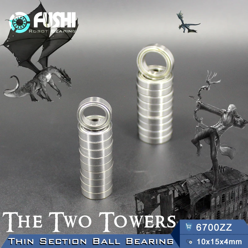 

6700ZZ Bearing ABEC-1 (50PCS) 10x15x4 MM Thin Wall 6700 ZZ Ball Bearings 6700-2Z 6700Z