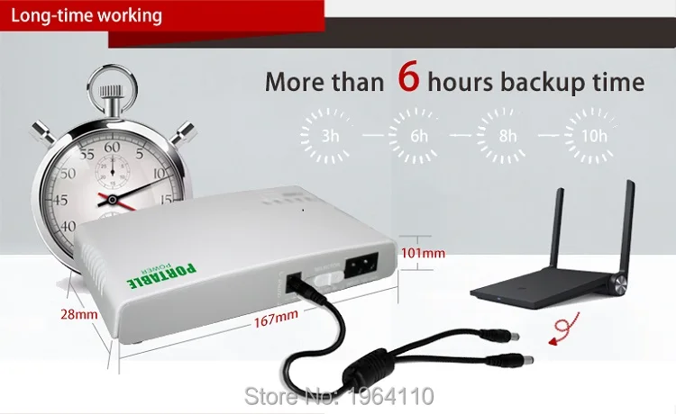Mini Portable UPS 5V9V12V DC Output Online Power Supply With Lithium Battery Max 6hours Backup Time for CCTV & Modem Equipment_9