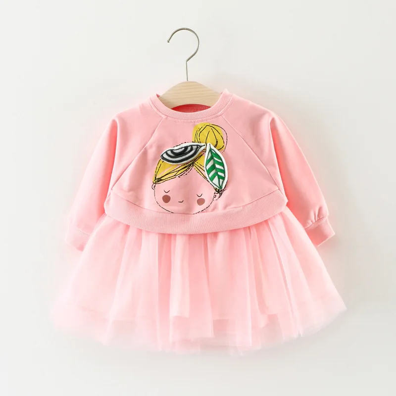 2017 New Spring and Autumn Baby Girl Dresses Net Yarn Girl Dresses