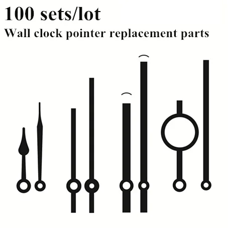 

Wholesale 100SETS Wall Clock Quartz Black Clock Pointer DIY Repair Wall Clock hand Accessories Metal needle high quality