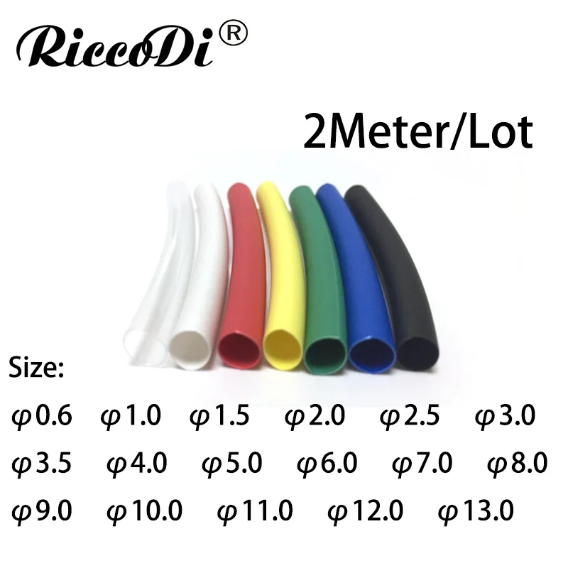 

2Meter/lot Heat Shrink Tube 3.5/4.0/5.0/6.0/7.0/8MM Coloful Heatshrink Shrinkable Tubing Cable Sleeves Wire Kit
