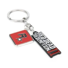 Dongsheng Red Dead 2 odkupienie brelok Rockstar gra zawieszka w kształcie litery brelok metalowy uchwyt dla mężczyzn kobiety do torby samochodu breloczek-50