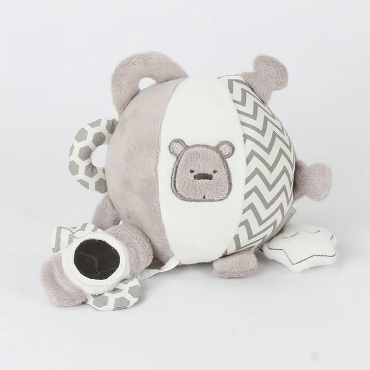 

Baby Rattles Appease Round Roll Ball Doll Ring Bell Animal Cartoon Infant Crib Stroller hanging Toy Plush Soft Cute Educational