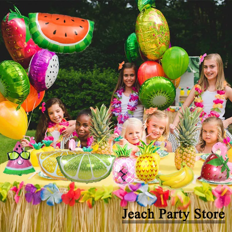

dragon fruit decoration supplies peach kiwi berry lemon orange strawberry pineapple watermelon kids party foil birthday balloons