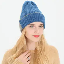 Women's Beanies Luxury Winter Wool Skullies hat Hats Thick Warm Bonnet casual Beanie Soft Crochet Knitted Cap For Girl Female