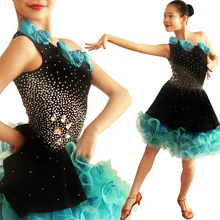 Юбка для соревнований по латинским танцам дизайн бриллианты Elengant роскошное Танго Runba юбка для латинских танцев для девочек