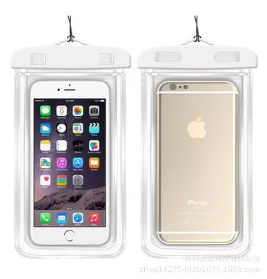 Универсальный светящийся водонепроницаемый чехол для iPhone X XS 8 7 6s 5 Plus Чехол Пакет сумка Чехлы для телефона Coque водонепроницаемый чехол для телефона - Цвет: white