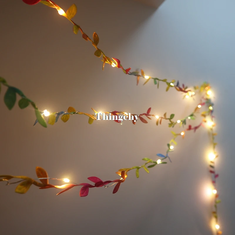 Rainbow Leaves Led Garland Fairy Lights String For Wedding Indoor Use Only