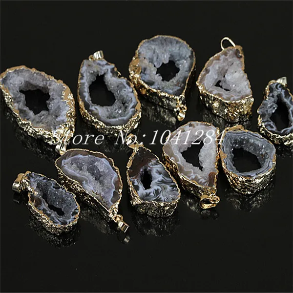 10 PCwholesale природный geode drusy druzy камень кристалл кварца драгоценного камня