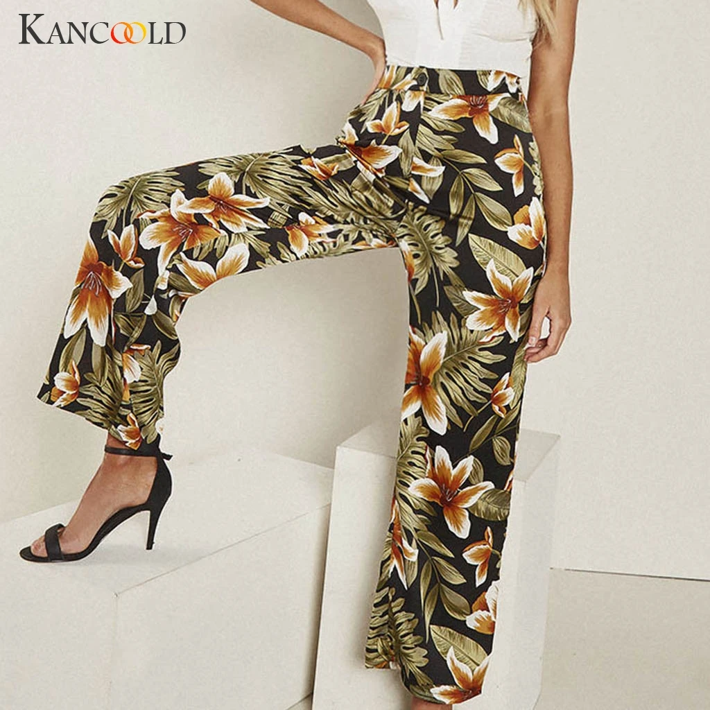 

KANCOOLD Pants Women Casual Pants Trousers Ladies Loose Wide Leg Pants Withe Pocket fashion Printing new pants woman 2018dec31