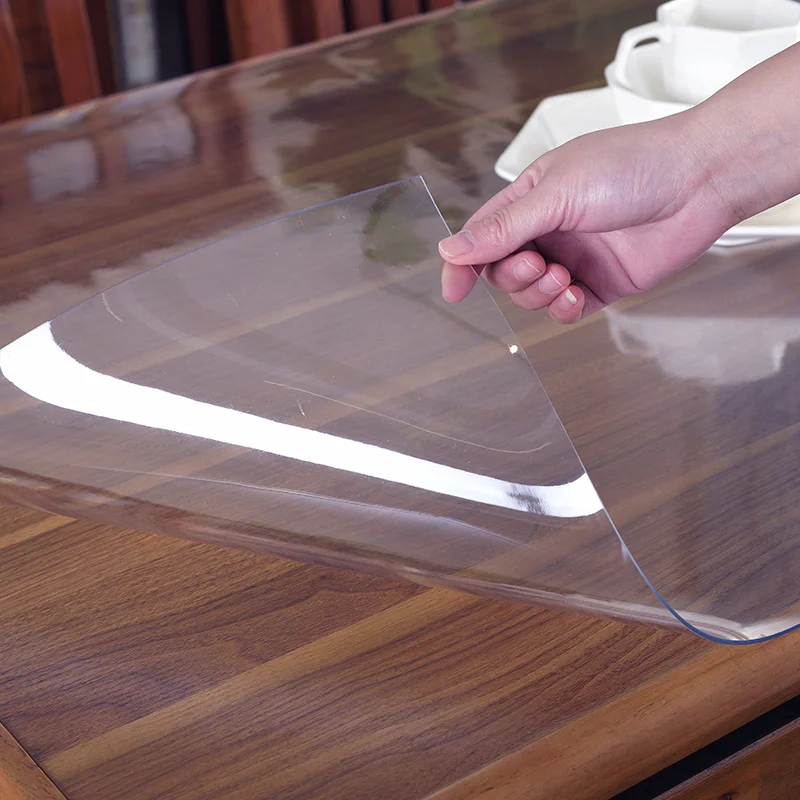 

PVC soft glass table cloth waterproof oilproof transparent plastic tablecloth thick 2mm