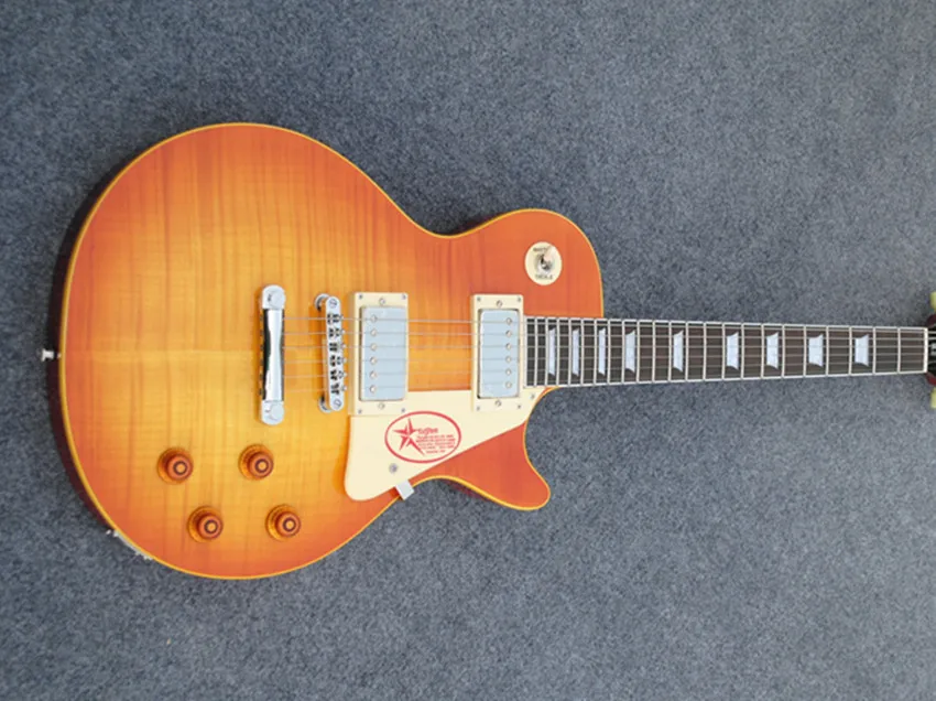 LP TS 1959 Red Star Electric Guitar with Pickquard,Orange Body Guitarra