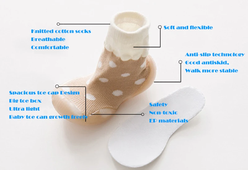 Детская обувь для мальчиков и девочек; нескользящая Уличная обувь; мягкая резиновая подошва; обувь для малышей; хлопковые носки для малышей