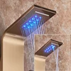 Golden Shower Panel Waterfall Rain Shower Column Wall Mounted LED Light Bathroom Shower System Swivel Massage Jet Bidet Sprayer ► Photo 2/6