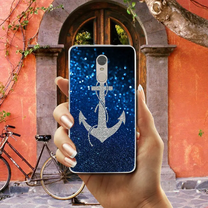 Чехол для телефона с мультяшным якорем моряком Xiaomi Redmi Mi Note 2 3S 4X 4A 6 5 5S 5A 8 A1 Pro Plus Max