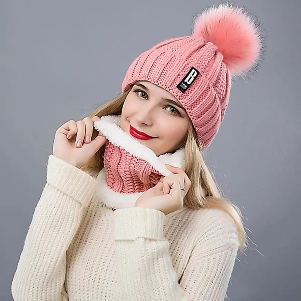 Evrfelan комплект из 2 предметов, новая зимняя шапка и шарф для женщин, зимний шарф, хлопок, женская зимняя шапка, повседневная одноцветная шапка и шарф