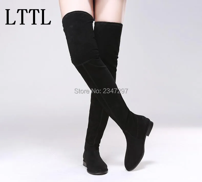 2016 HOT! Newest Autumn and Winter Slim Stretch Tight High Women Boots Over The Knee Boots Led Shoes Chaussure femme