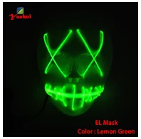 Оптовая продажа 10 видов цветов доступны EL Провода маска LED маска Хэллоуин Косплэй Маска Костюм Маски для век для фестиваля партийной шоу