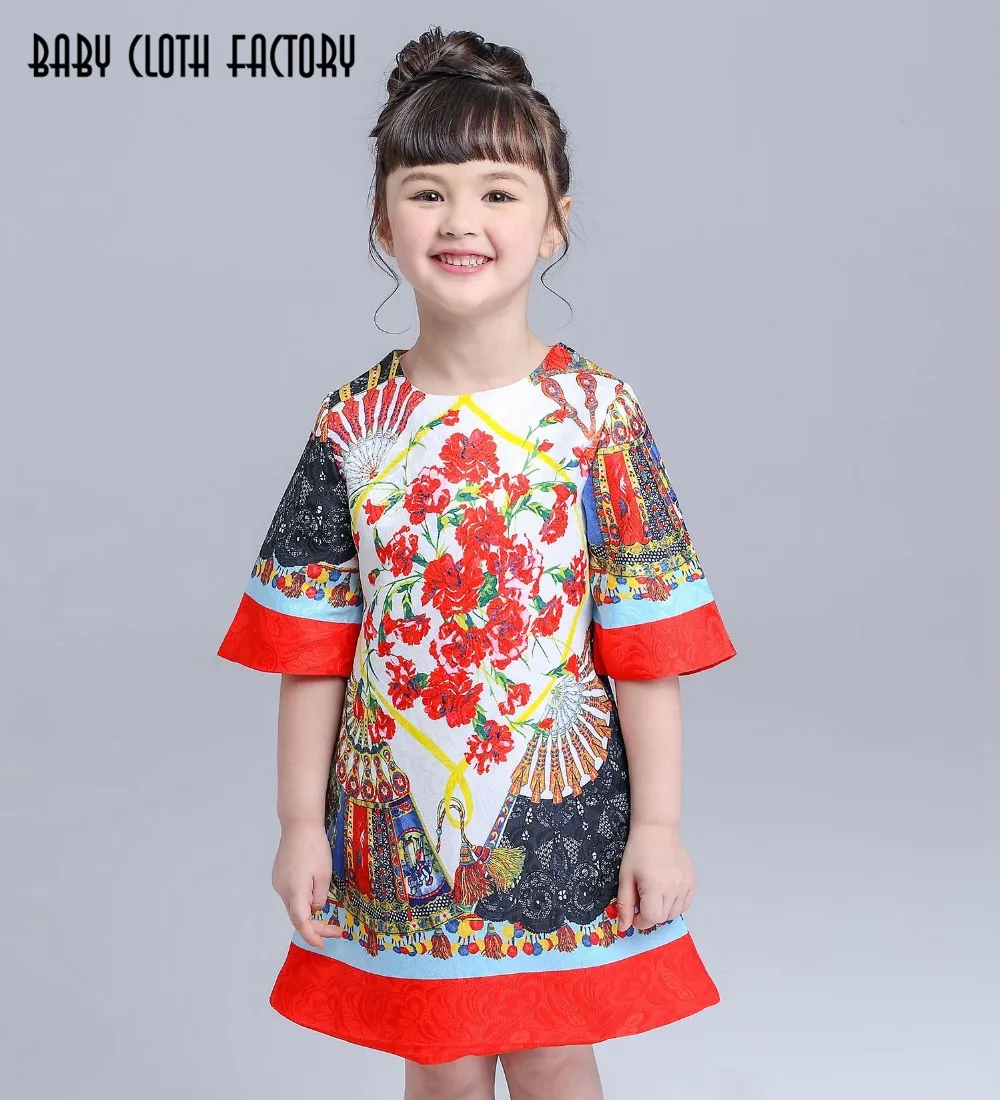 Italy Creations Girls Dresses 2016 Kids Clothes Children Dress for