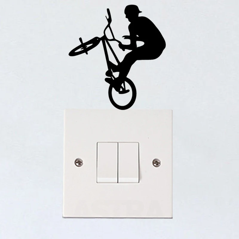 Велосипедный Спорт Мода Домашний Декор Интимные аксессуары этикета стены переключатель Стикеры винил 6ss0341