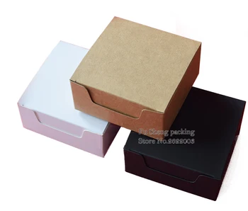 

10*10*4.5cm Kraft business card Box,Biscuit Boxes candy Cookie Boxes, wedding Holidays Christmas small gift box 200pcs/lot