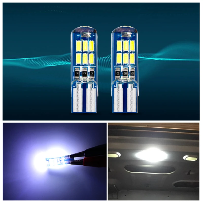 2 шт. Автомобильные светодиодные лампы T10 W5W 194 12 в 3014 15 SMD|Сигнальная лампа| |