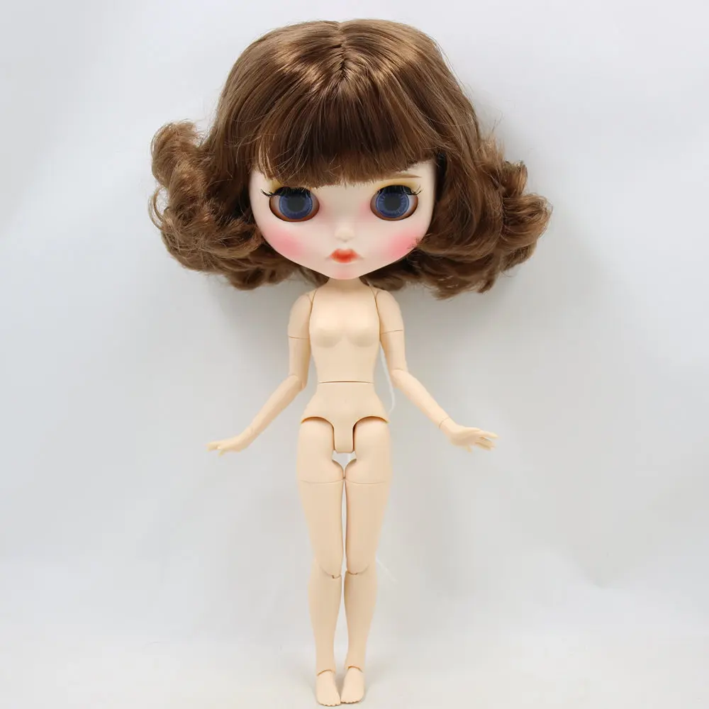 Azalea - Préimh Custom Neo Blythe Doll le Gruaig Donn, Craiceann Bán & Aghaidh Neamhlonrach Pouty 4